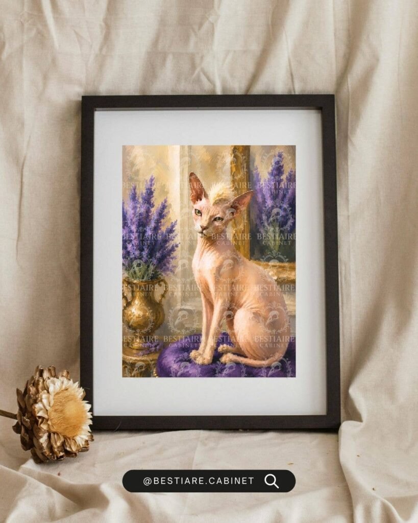 Mohawk Sphynx Cat Framed Art - 14x11 Ready to Hang (Copy)