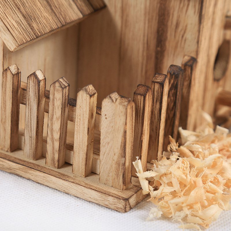 Quality Bird Nest Creative Solid Wood Diy Crafts Three Parrot Cage Outdoor Garden Bird House - Image 5