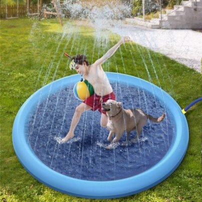 Non-Slip Splash Pad For Pet Dog Pool Summer Outdoor Water Toys Fun Backyard Fountain Play Mat