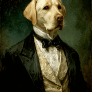 Golden Labrador, Esquire - Pet Dog 8"x10" Artwork for 11"x14" Frame
