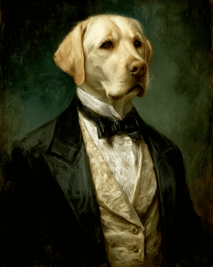 Golden Labrador, Esquire - Pet Dog 8"x10" Artwork for 11"x14" Frame