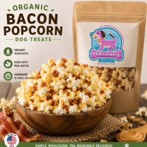 Organic Bacon Popcorn Dog Treats | Gourmet Dog Snacks