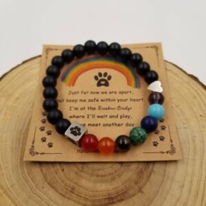 Natural Stone Dog Footprint Bracelet With Card