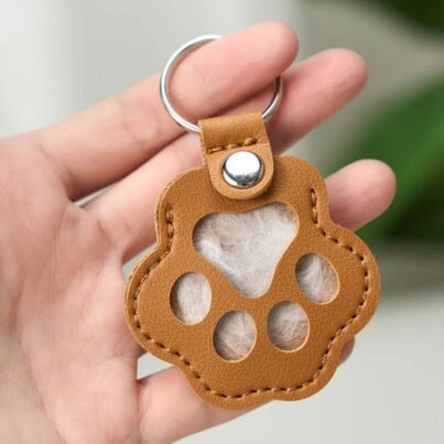 Dog & Cat Pet Keepsake Paw Keychain (Fur & Photo Holder)