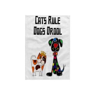 3dRose, Cute funny Cats Rule, Dogs Drool Cat Lovers Pet Satire, Towel