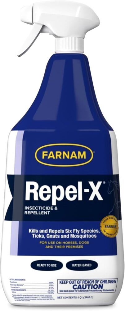 Farnam Repel-X Ready-to-Use Horse Fly Spray, 32 Fl Oz – Permethrin Insect Control