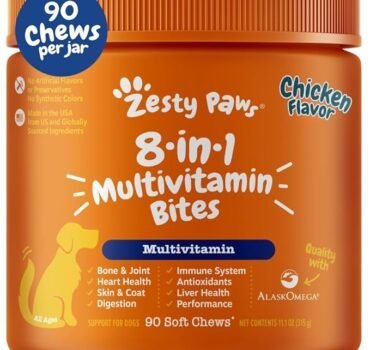 Zesty Paws Dental Bones for Small Dogs – Tartar, Plaque & Breath Support (28 Ct)