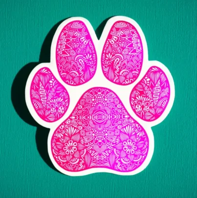Pink Paw Print Sticker (WATERPROOF)