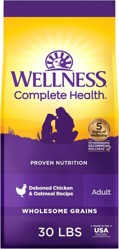 Wellness: Complete Health Adult Dry Dog Food – Chicken & Oatmeal, 30 lb