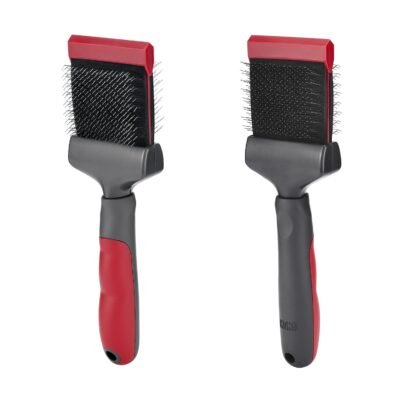 KONG: Double-Sided Slicker Brush – Flexible Grooming Brush for Medium to Large Dogs