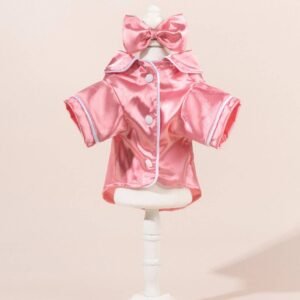 Ozzie - Chic Satin Dog Shirt with Bow