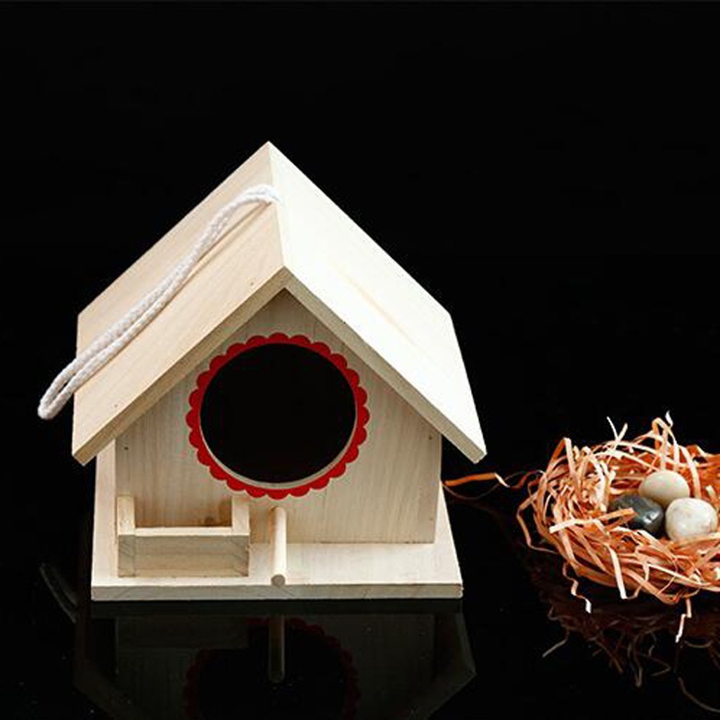 Outdoor Garden Wooden Parrot Bird Nest House