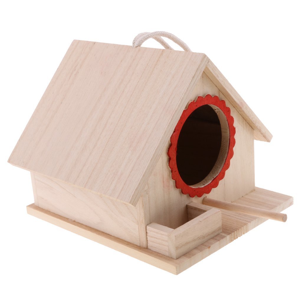 Outdoor Garden Wooden Parrot Bird Nest House - Image 2