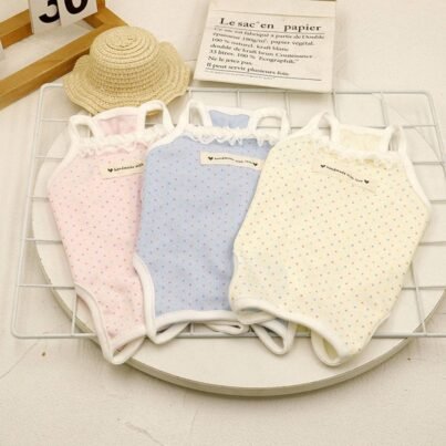 Polka Dot Lace Trim Pet Vest