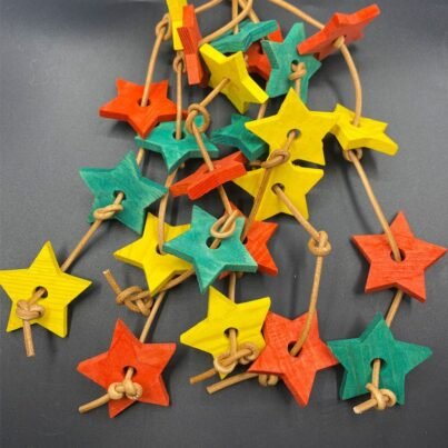 Bird Five-pointed Star Wooden Parrot Nibbling Toy