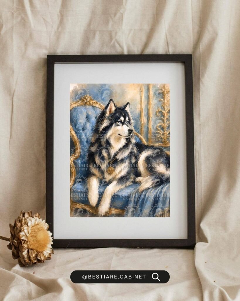 Husky Wolf Cut Framed Art - 14x11 Ready to Hang