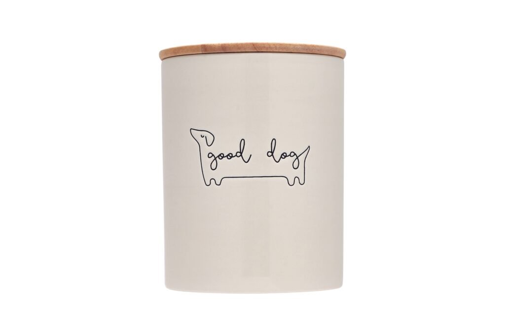 Good Dog Ceramic Treat Jar with Wooden Lid