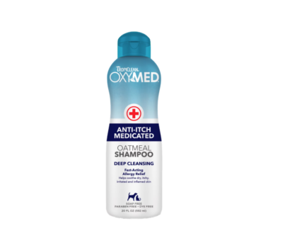 TropiClean OxyMed Medicated Anti Itch Shampoo for Pets, 20oz - Oatmeal Medicated Dog Shampoo