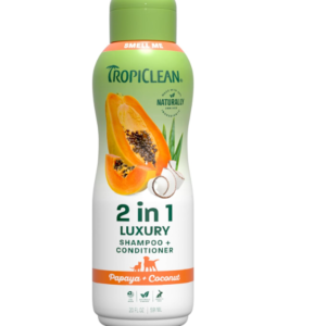 TropiClean 2-in-1 Shampoo & Conditioner – Papaya Scent, 20 oz