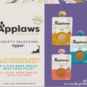 Applaws: Bone Broth Fish & Chicken Variety Lickable Cat Food Topper – 12 Pack