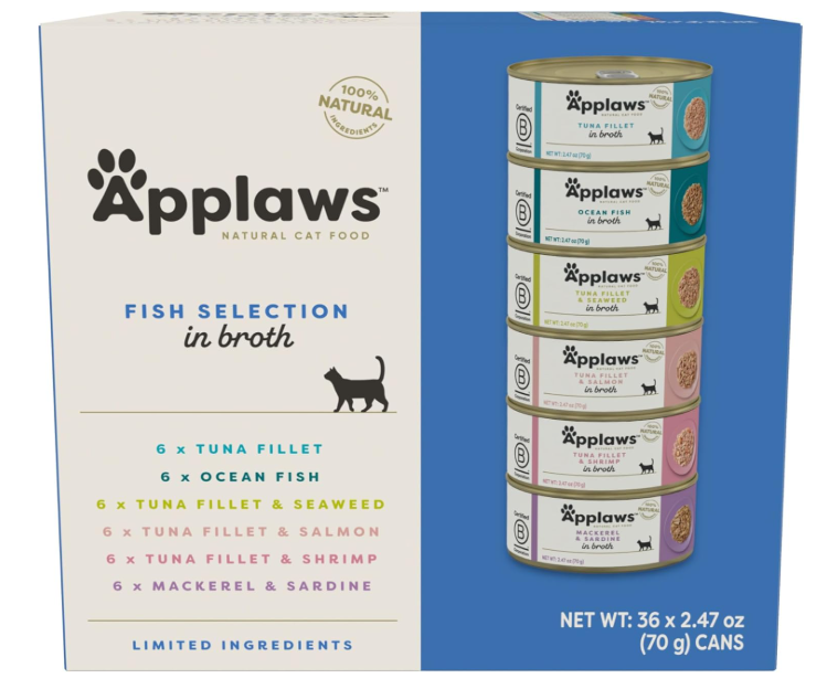 Applaws: Fish Variety Pack Wet Cat Food in Broth – 36 Pack