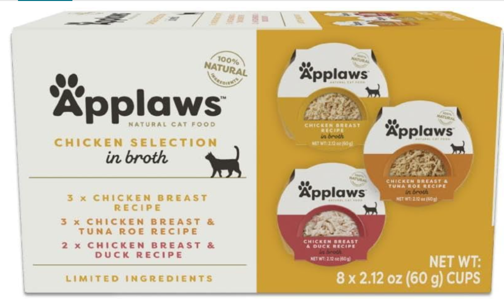 Applaws: Natural Wet Cat Food Chicken Variety in Broth – 8 Count, 2.12 oz Pots