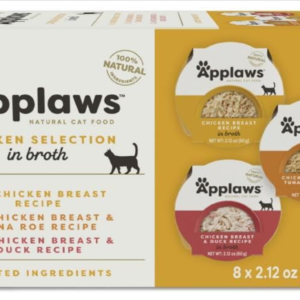 Applaws: Natural Wet Cat Food Chicken Variety in Broth – 8 Count, 2.12 oz Pots