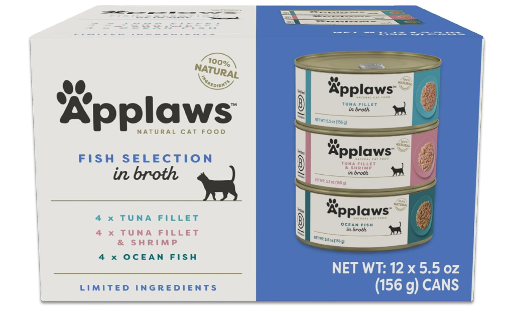 Applaws Fish Variety Pack Wet Cat Food in Broth – 12 Pack