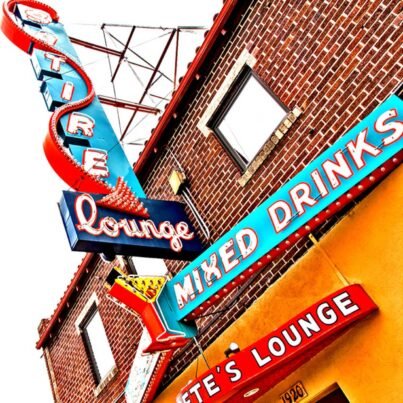 Pete's Satire Lounge Sign Coaster