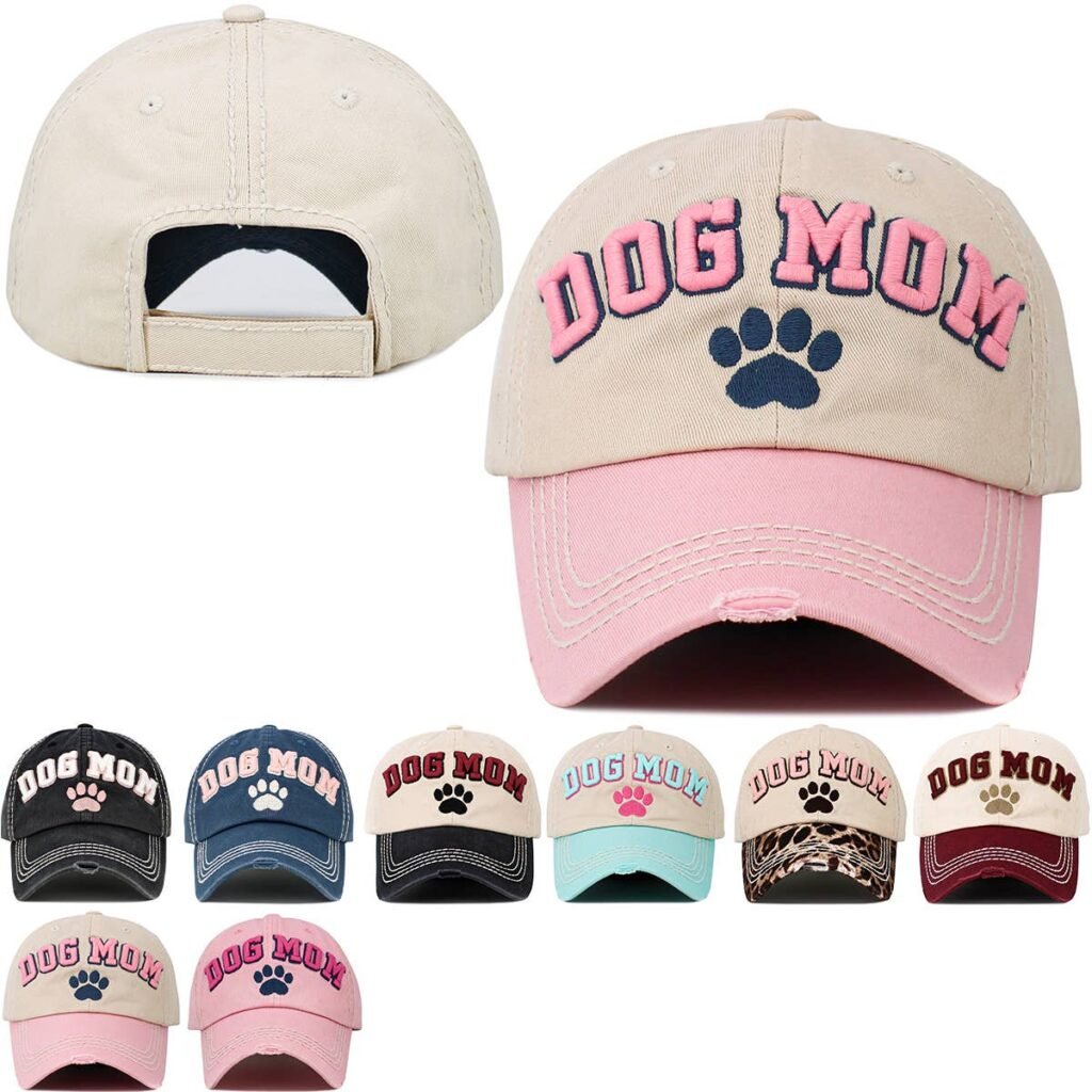 Dog Mom Paw Vintage Ballcap