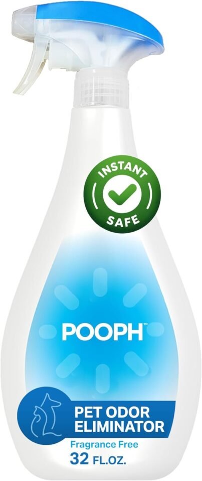 Pooph Pet Odor Eliminator, 32oz Spray - Dismantles Odors on a Molecular Basis, Dogs, Cats, Freshener, Urine, Poop, Pee, Deodorizer, Natures, Puppy, Fresh, Clean, Furniture, Potty, Safe
